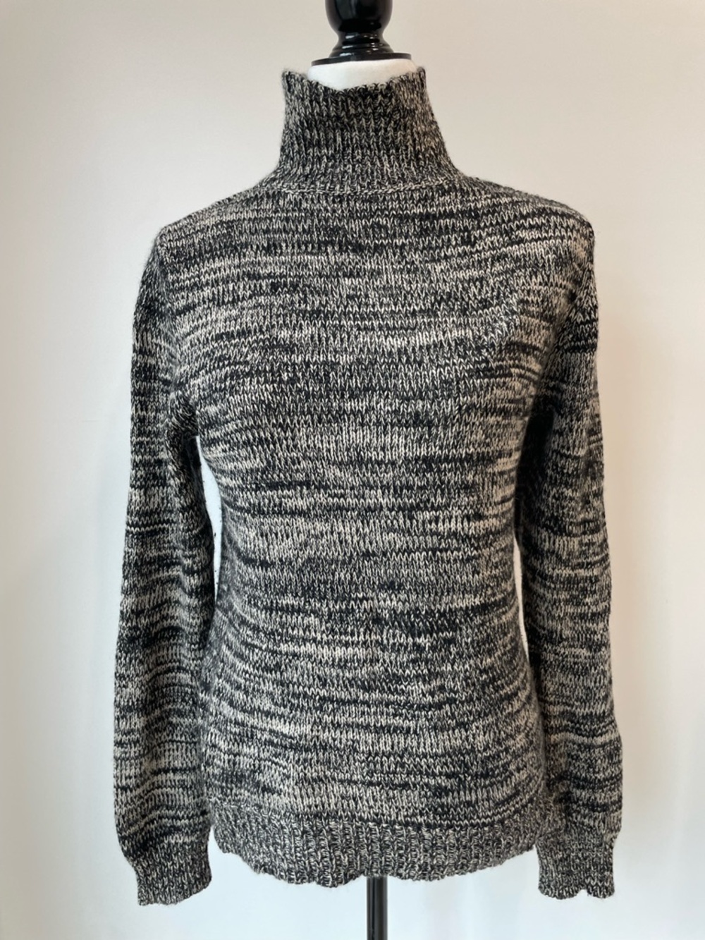 Judith & Charles Marled Black & White Turtleneck Sweater